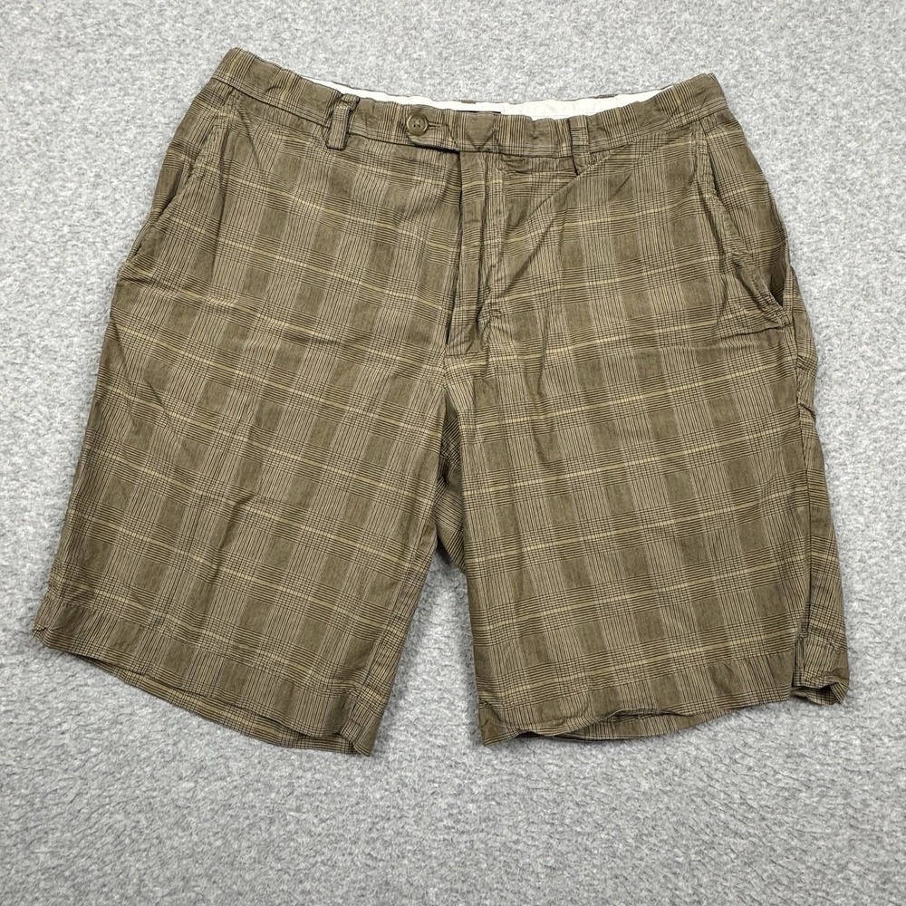 Banana Republic Shorts Mens 34 Brown Glen Plaid Preppy Casual Summer Pockets Y2K
